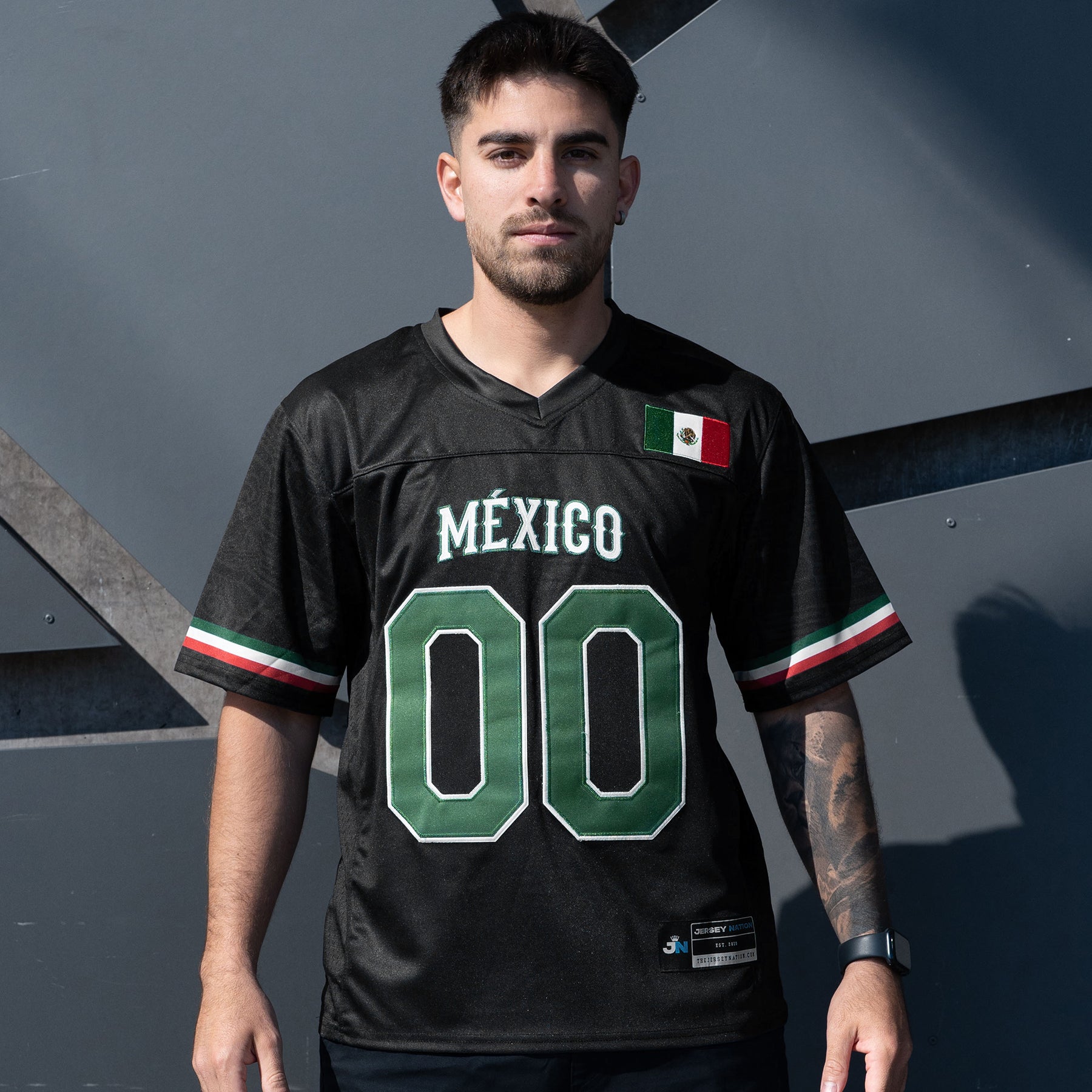 Mexico Heritage Custom American Football Black Jersey Model Styling