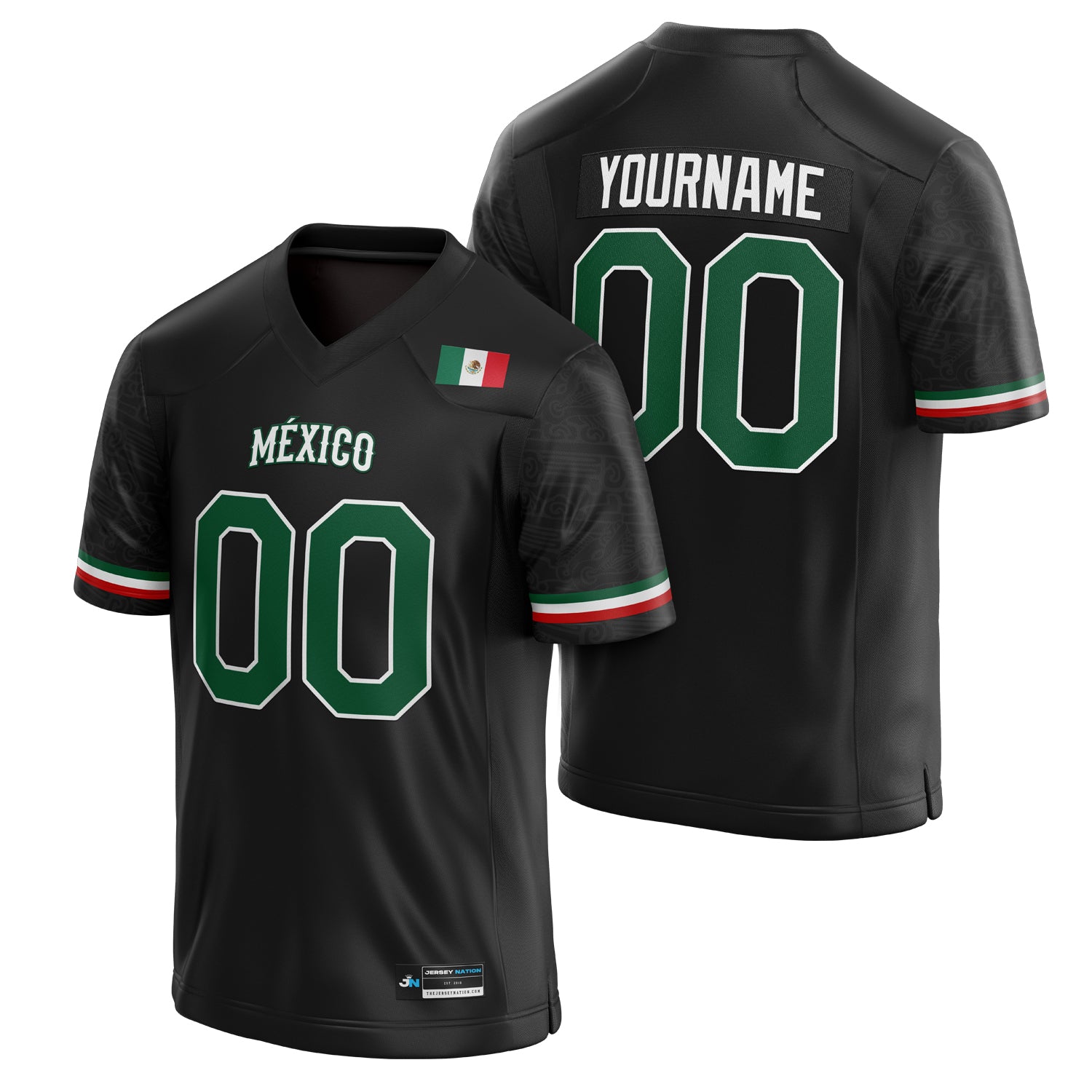 Mexico Heritage Custom Black Football Jersey