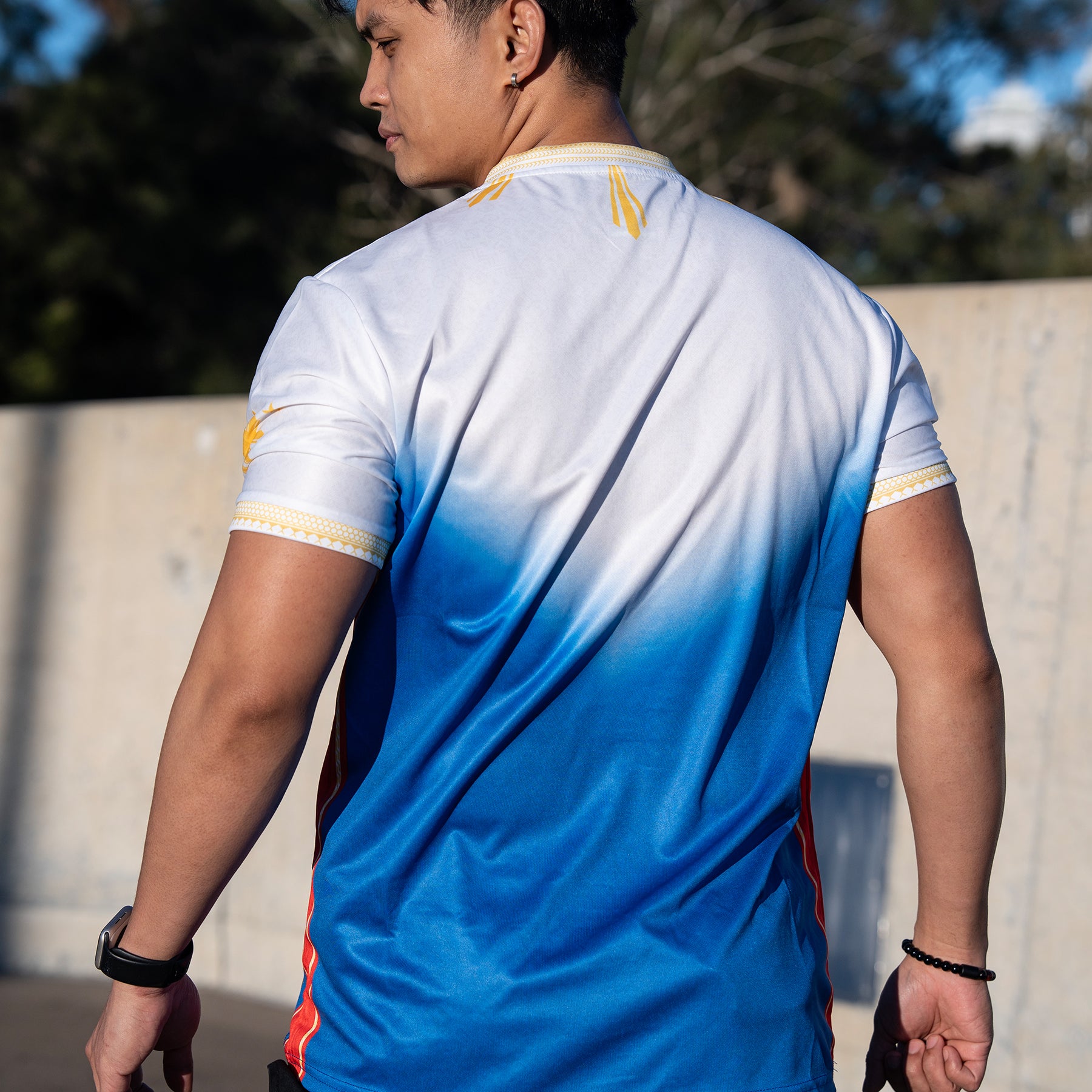 Philippines Heritage White Custom Football Jersey Back