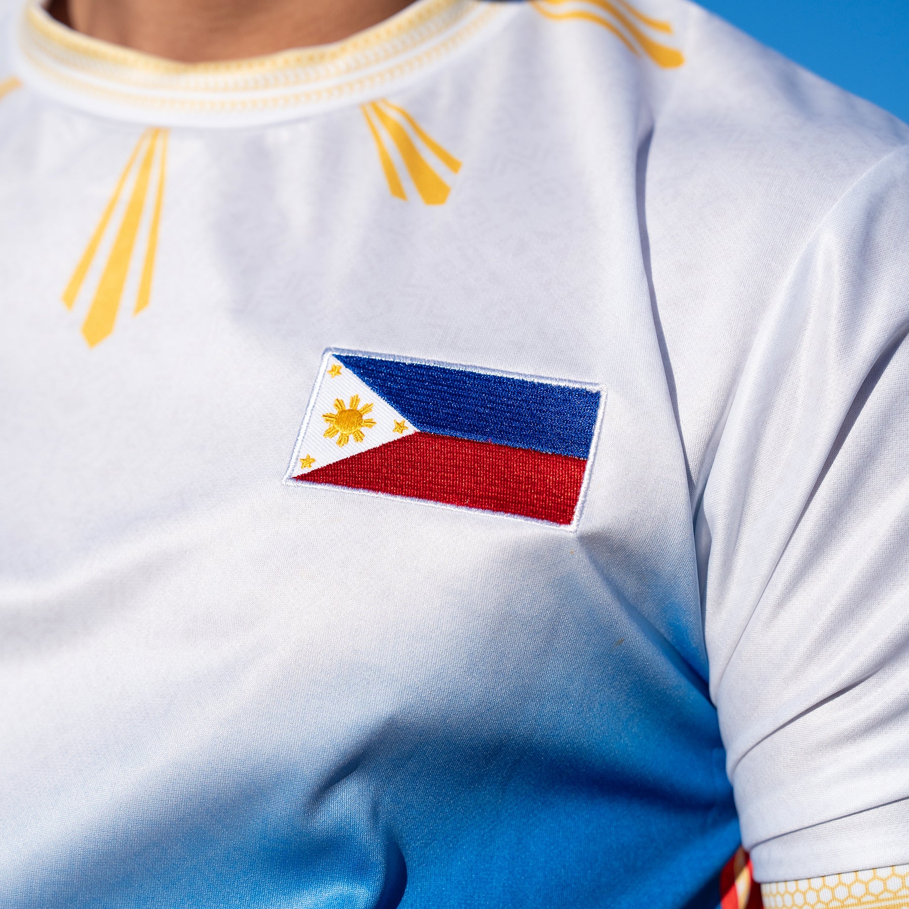 Philippines Heritage White Custom Football Jersey Flag
