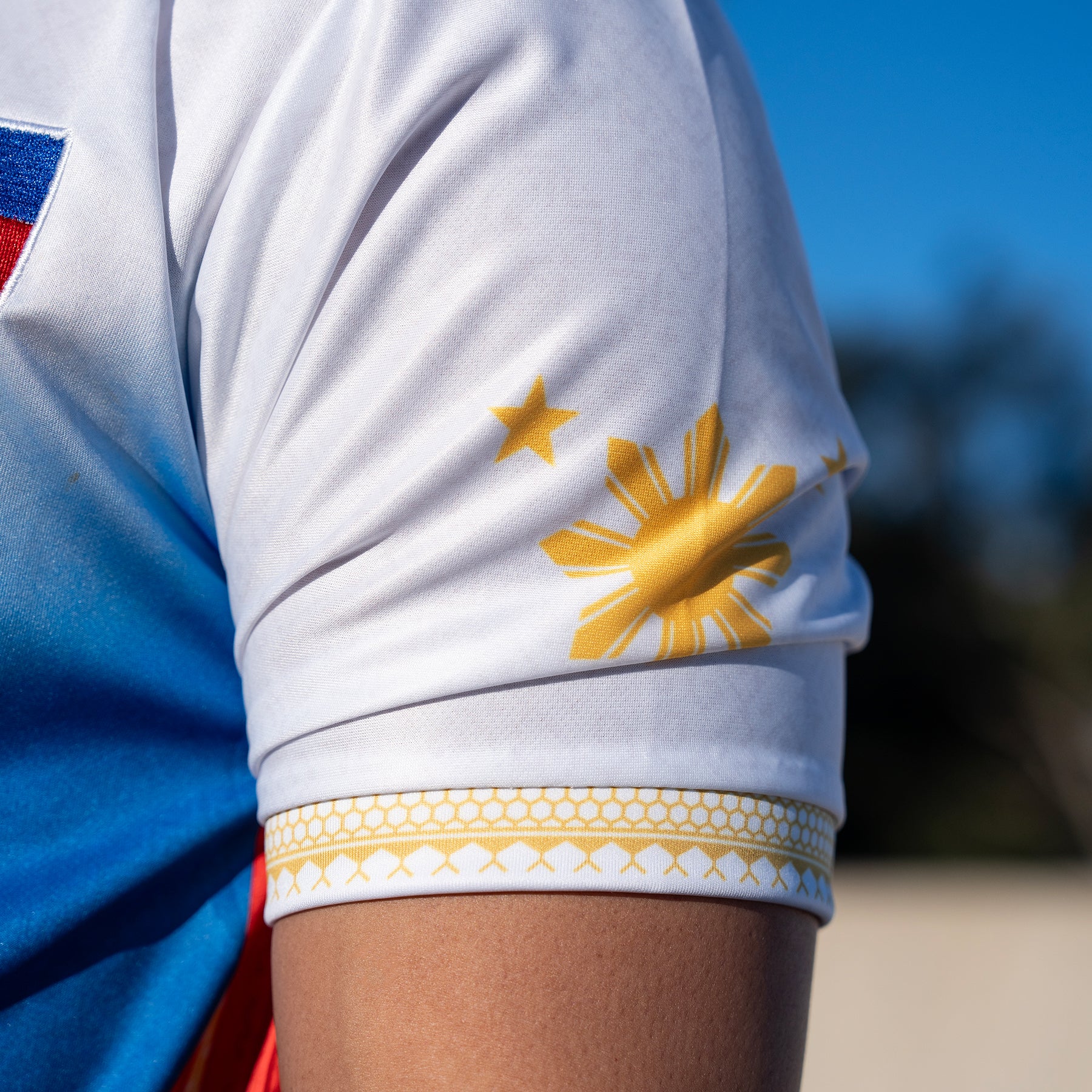 Philippines Heritage White Custom Football Jersey Sleeves