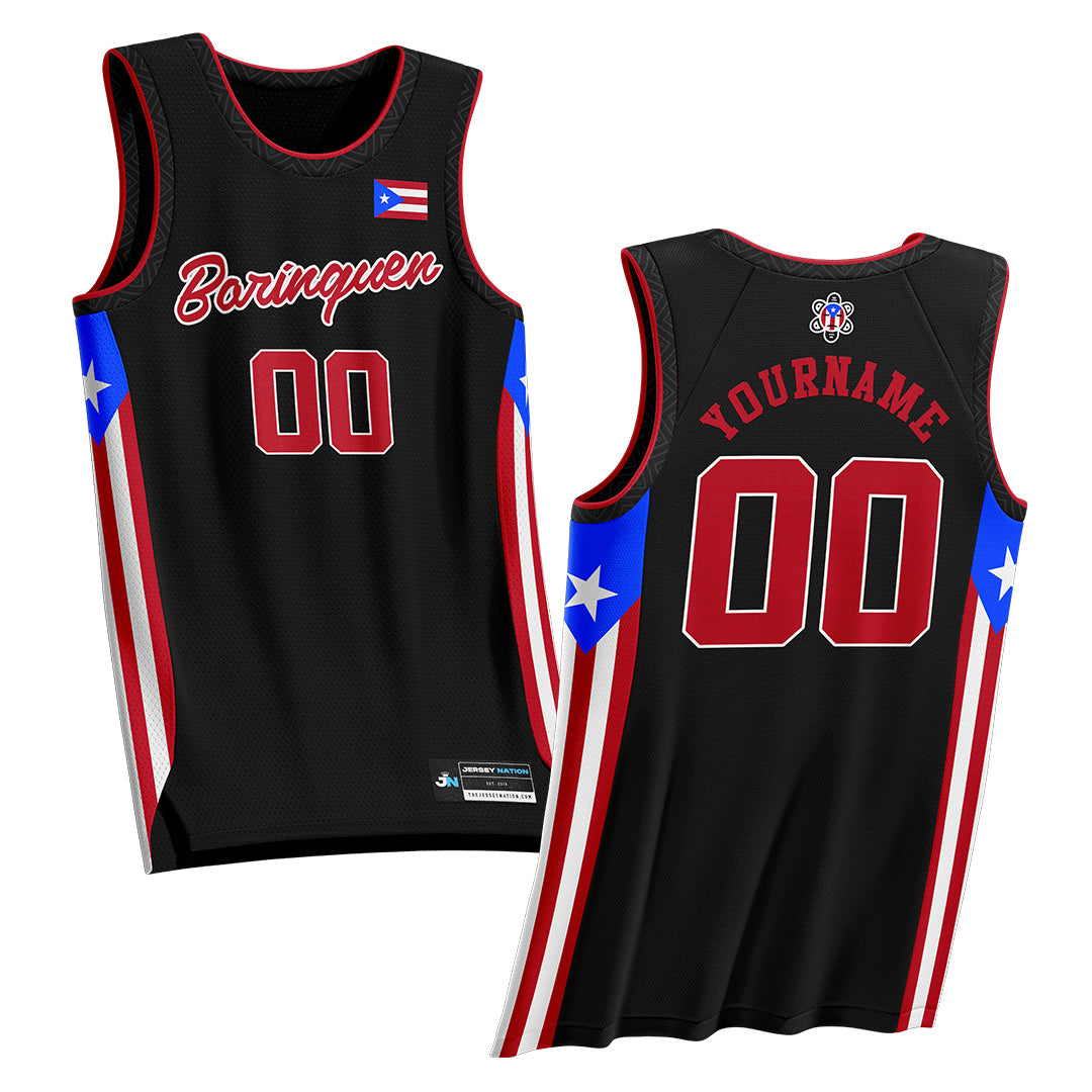 Puerto Rico Borinquen Black Custom Heritage Basketball Jersey