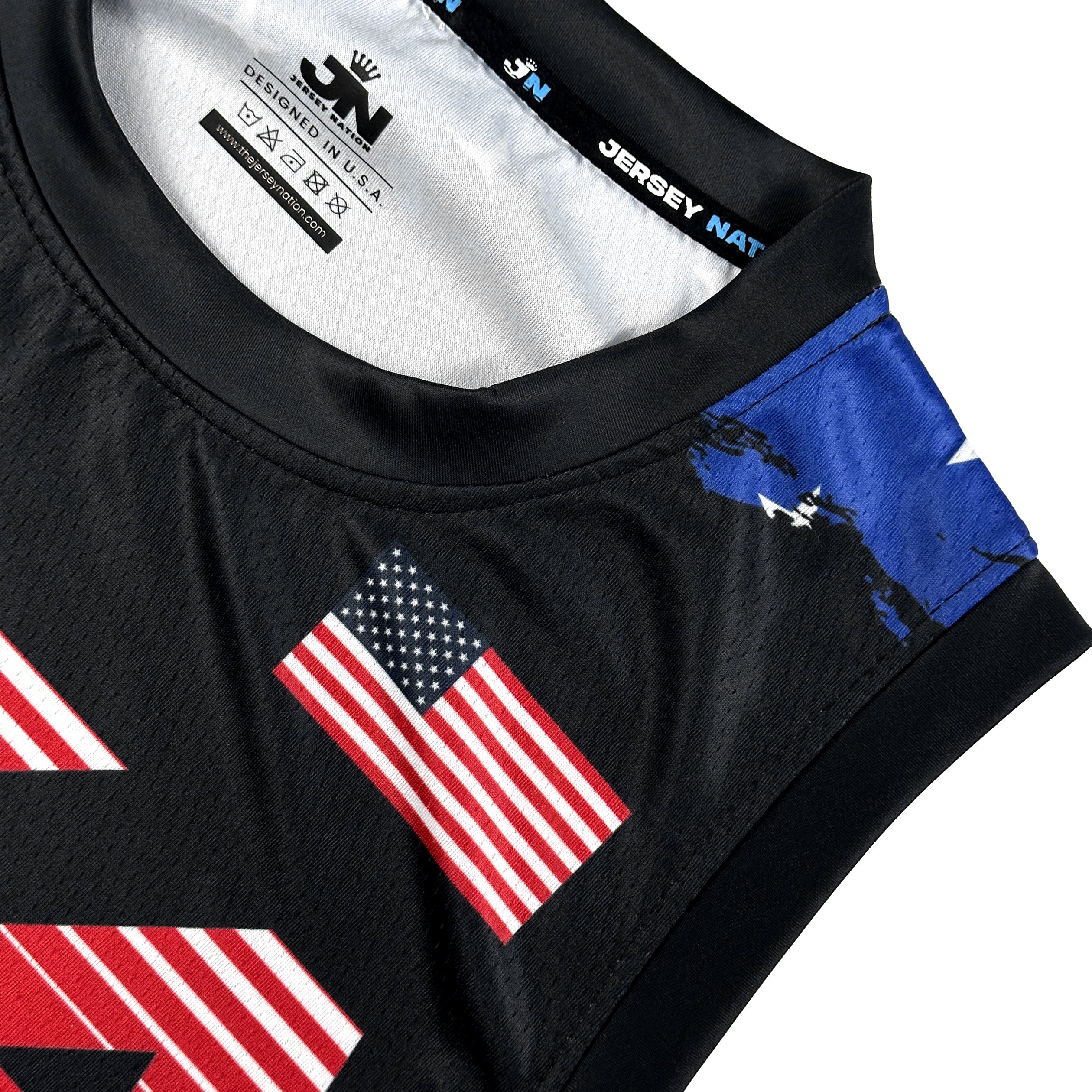 USA Heritage Custom Black Basketball Jersey Closeups