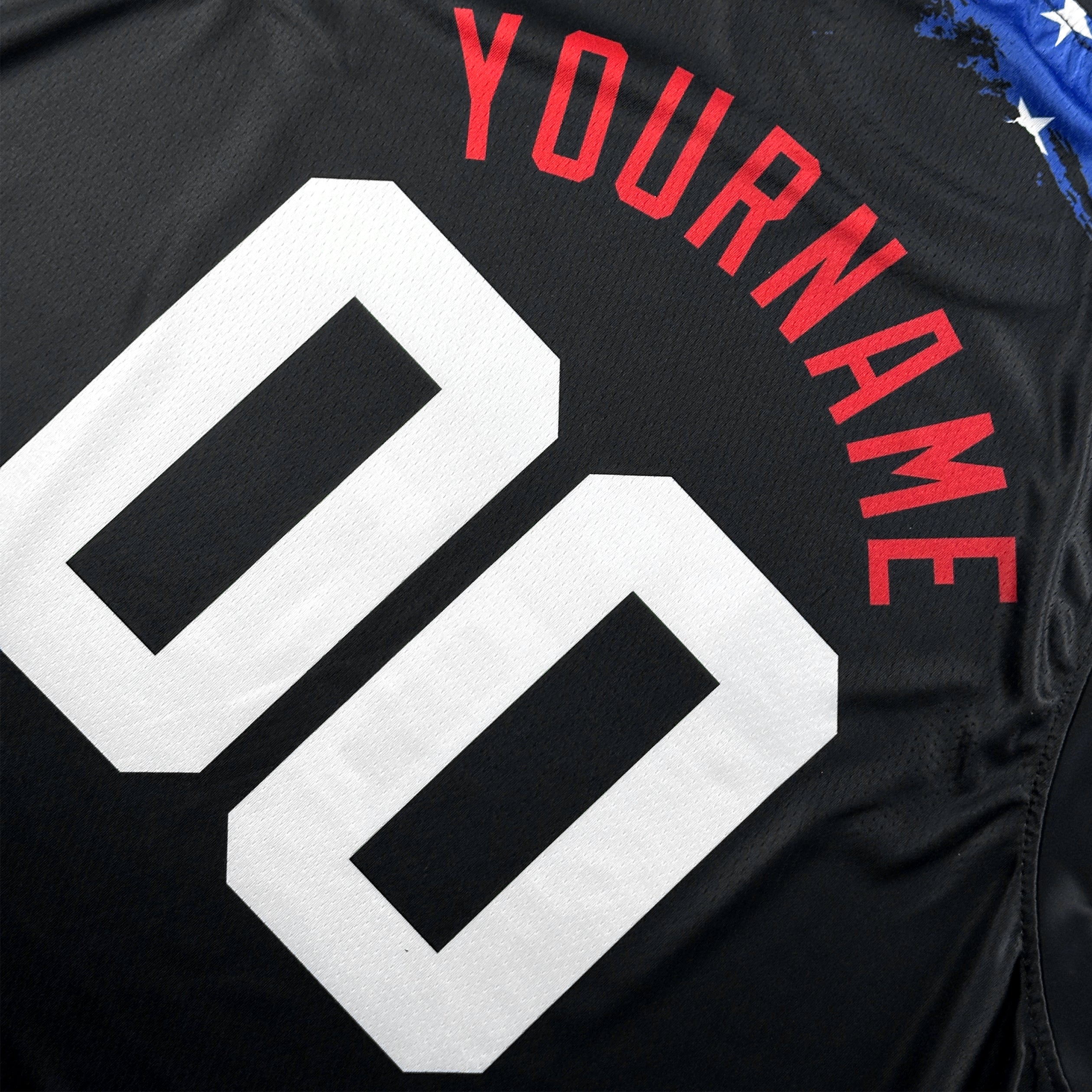 USA Heritage Custom Black Basketball Jersey Closeups Back