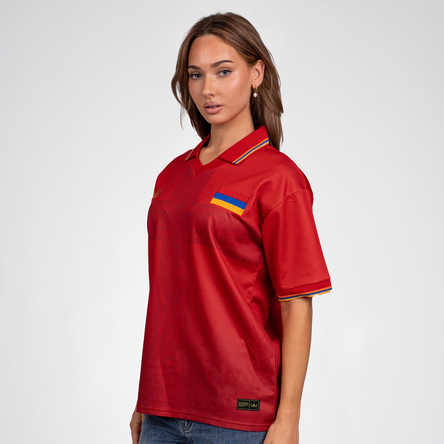 Armenia Heritage Retro Custom Football Jersey Womens World Shirt Sleeves