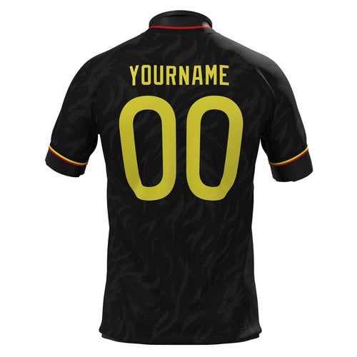 Belgium Heritage Black Custom Football Jersey Customized