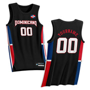 Dominican Republic Black Custom Basketball Jersey