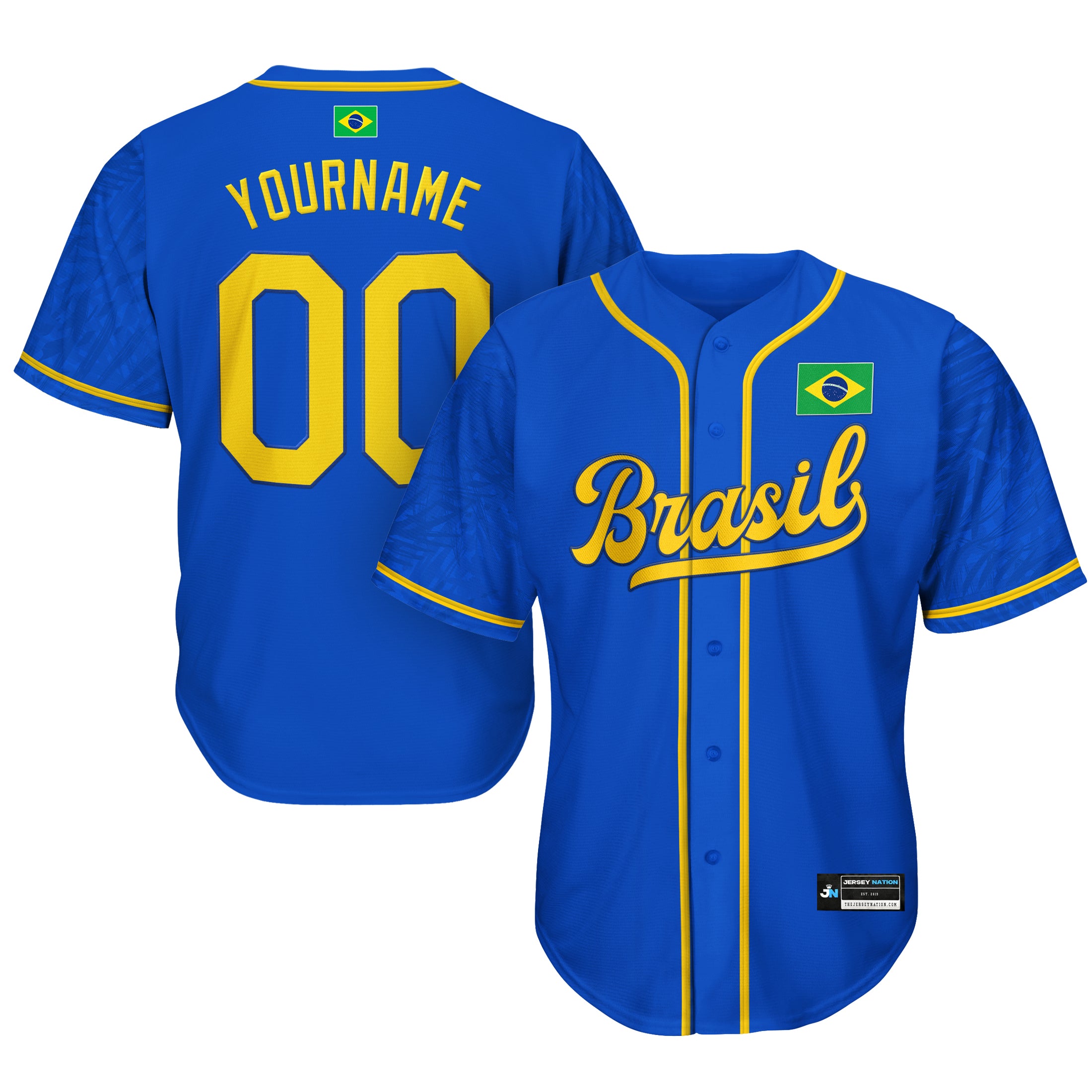 Brazil Heritage Custom Baseball Jersey Blue