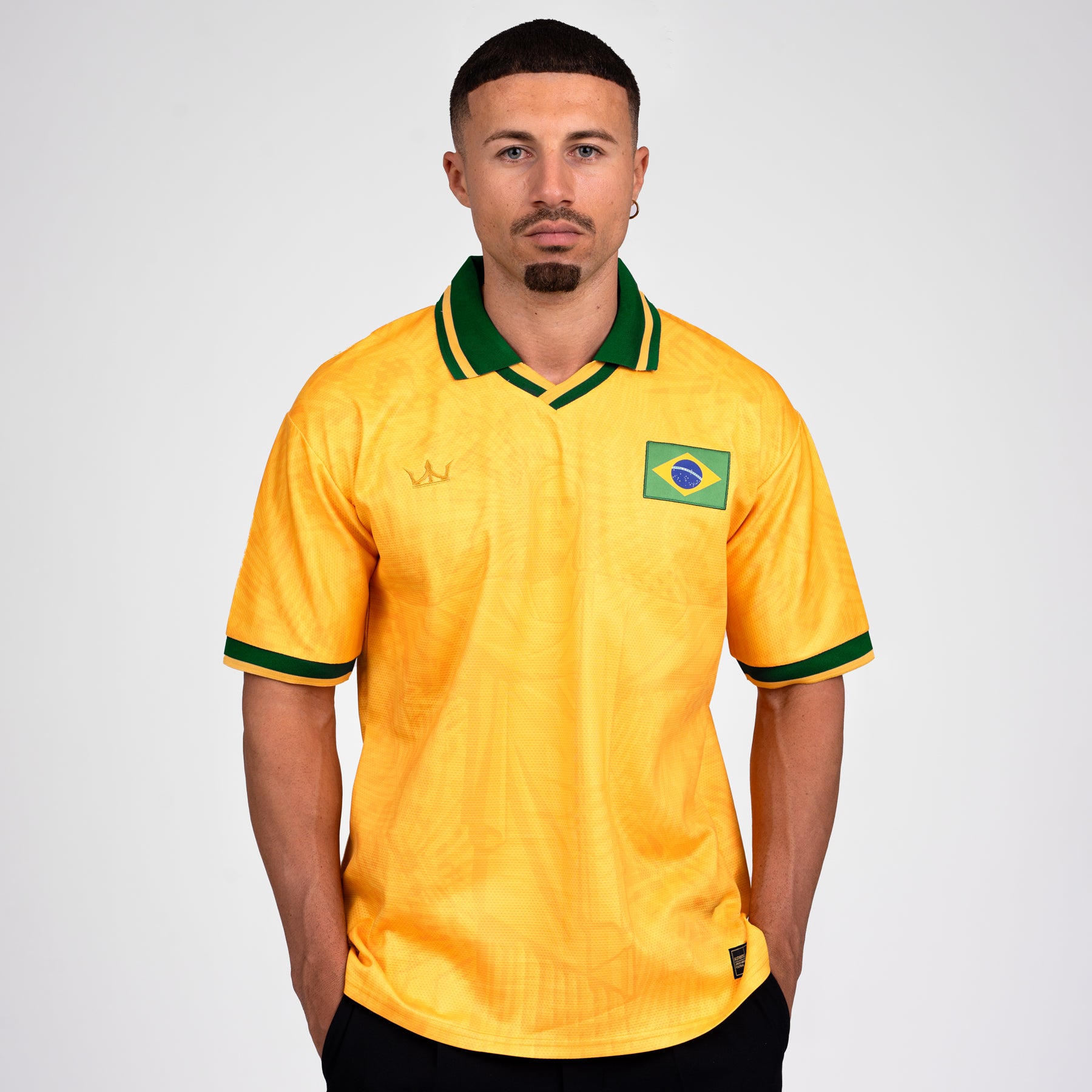 Brazil Heritage Retro Custom Yellow Football Jersey World Soccer Shirt Brasil 