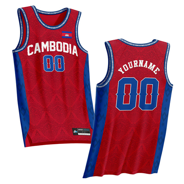 Cambodia Red Custom Basketball Jersey