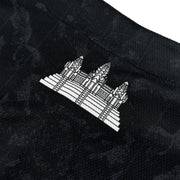 Cambodia 'Angkor Wat' Baseball Jersey Black Closeup Back Custom