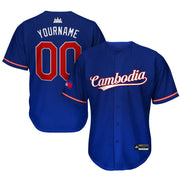 Cambodia 'Angkor Wat' Baseball Jersey Customized Blue