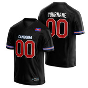 Cambodia Heritage Custom American Football Jersey Black