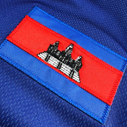 Cambodia Heritage Custom Blue Baseball Jersey Stitched Flag Khmer Angkor Wat 