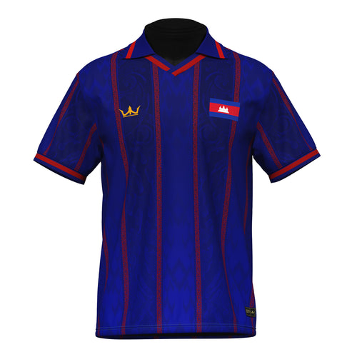 Cambodia Heritage Retro Custom Football Jersey Blue