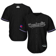 Cambodia Khmer 'Angkor Wat' Baseball Jersey Black