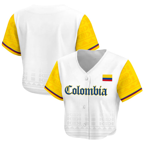 Colombia Heritage Cropped Baseball Jersey White