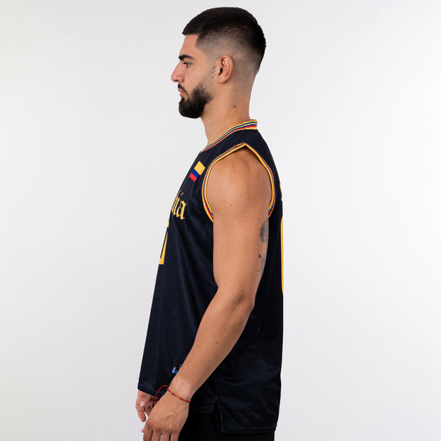 Colombia Heritage Black Custom Basketball Jersey Model Side