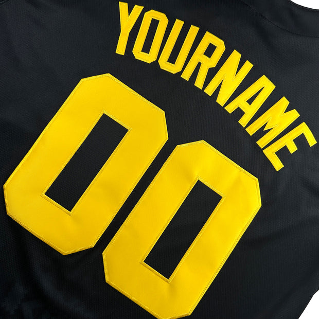 Colombia Heritage Custom Black Baseball Jersey Back Customized Closeup