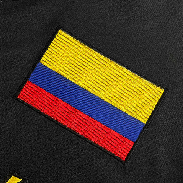 Colombia Heritage Custom Black Baseball Jersey Closeup Flag Stitched