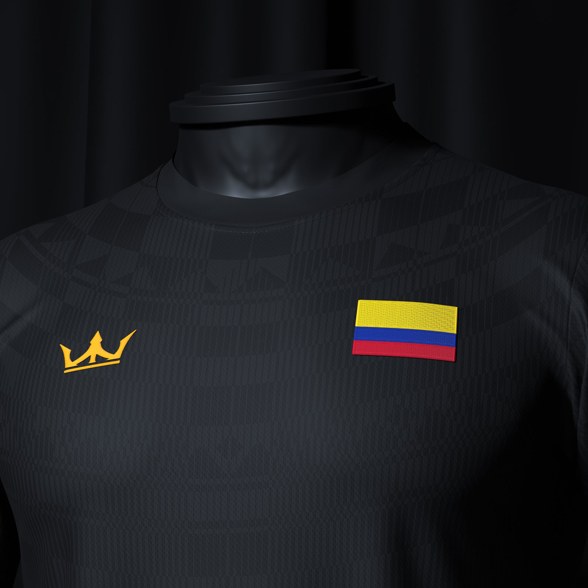 Colombia Heritage Custom Black Football Jersey Closeup