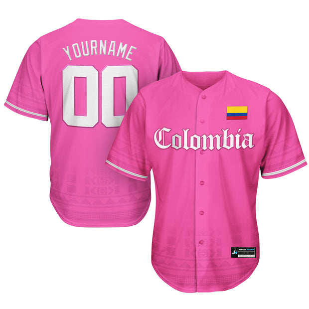 Colombia Heritage Custom Pink Baseball Jersey 