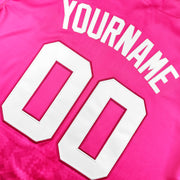 Colombia Heritage Custom Pink Baseball Jersey Closeup Embroidered Back Customized 