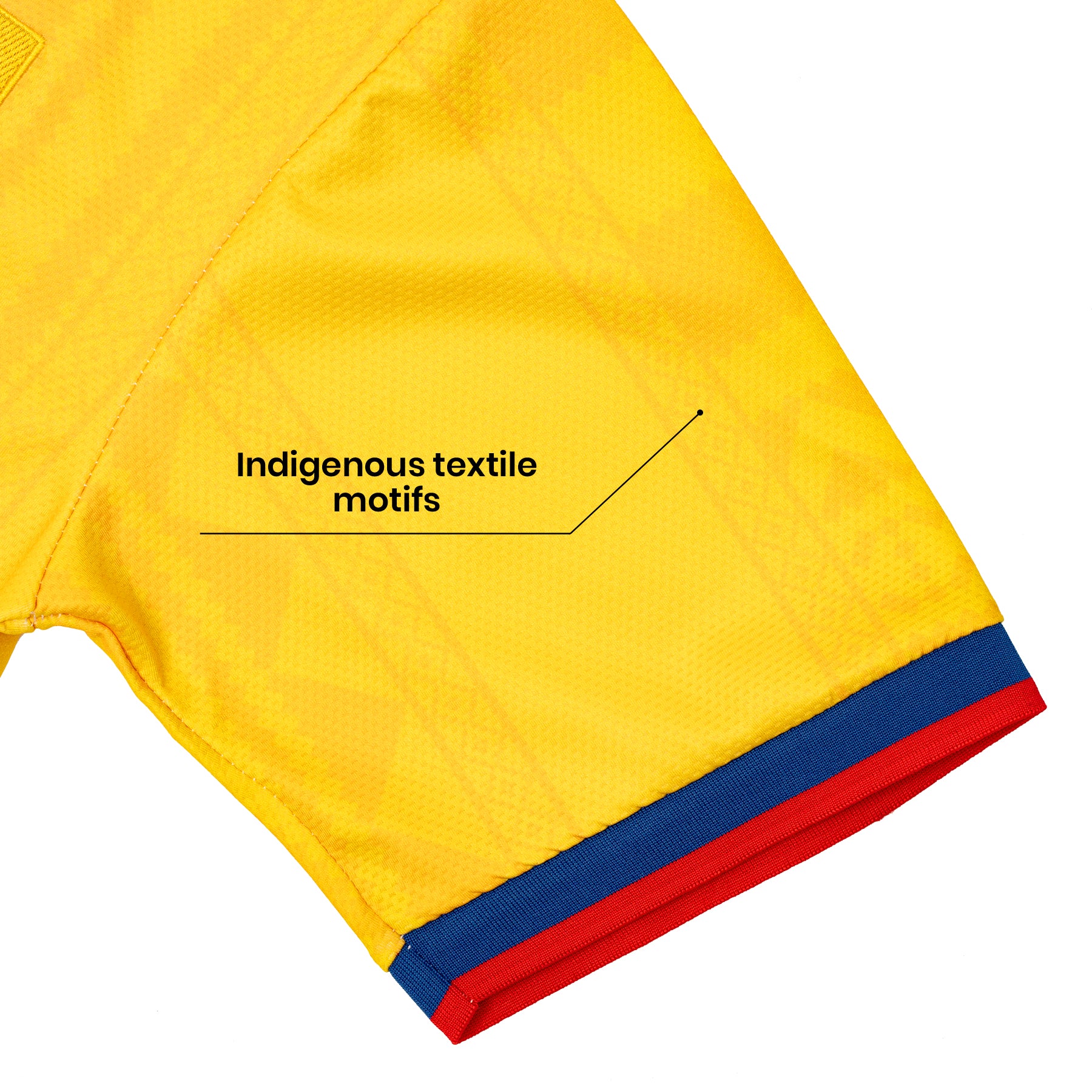 Colombia Heritage Retro Custom Football Jersey World Shirt Sleeve Closeup