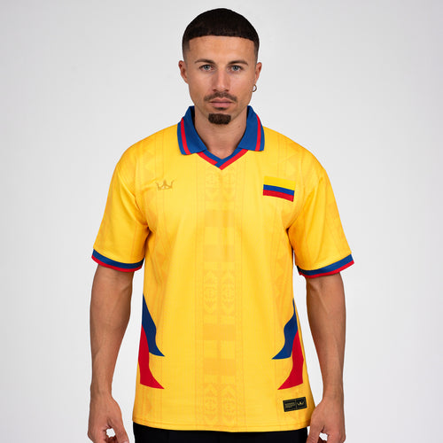 Colombia Heritage Retro Custom Football Jersey World Shirt Yellow