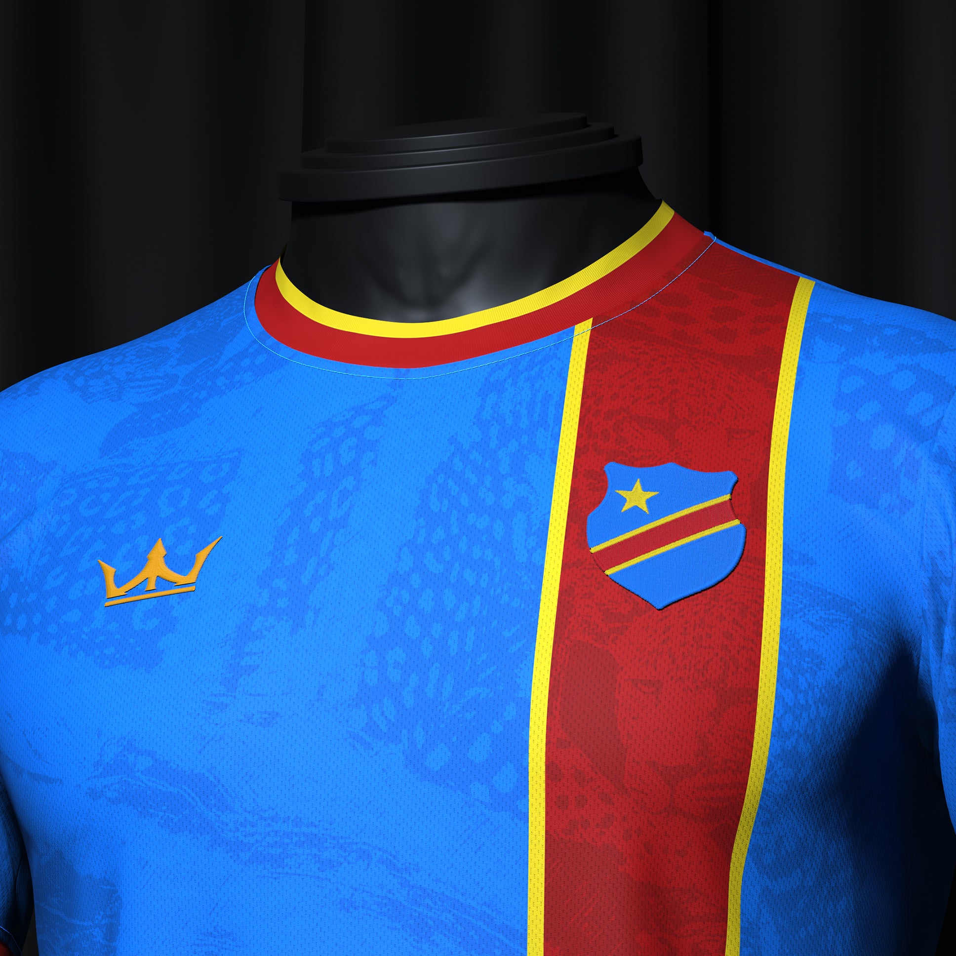 DR Congo Heritage Custom Football Jersey World Shirt Democratic Republic of Congo Closeup