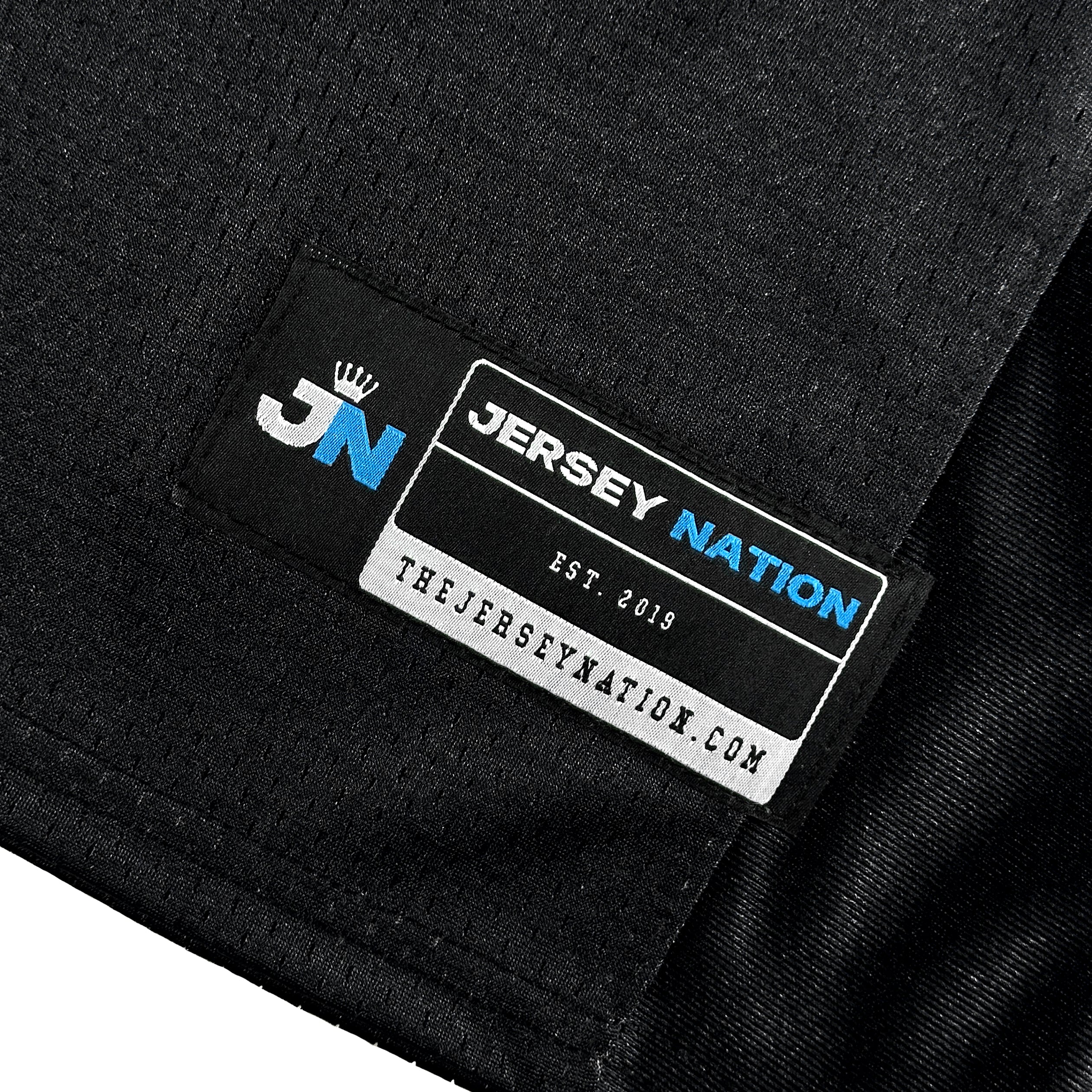 Dominican Republic Heritage Custom Black Football Jersey Closeup 