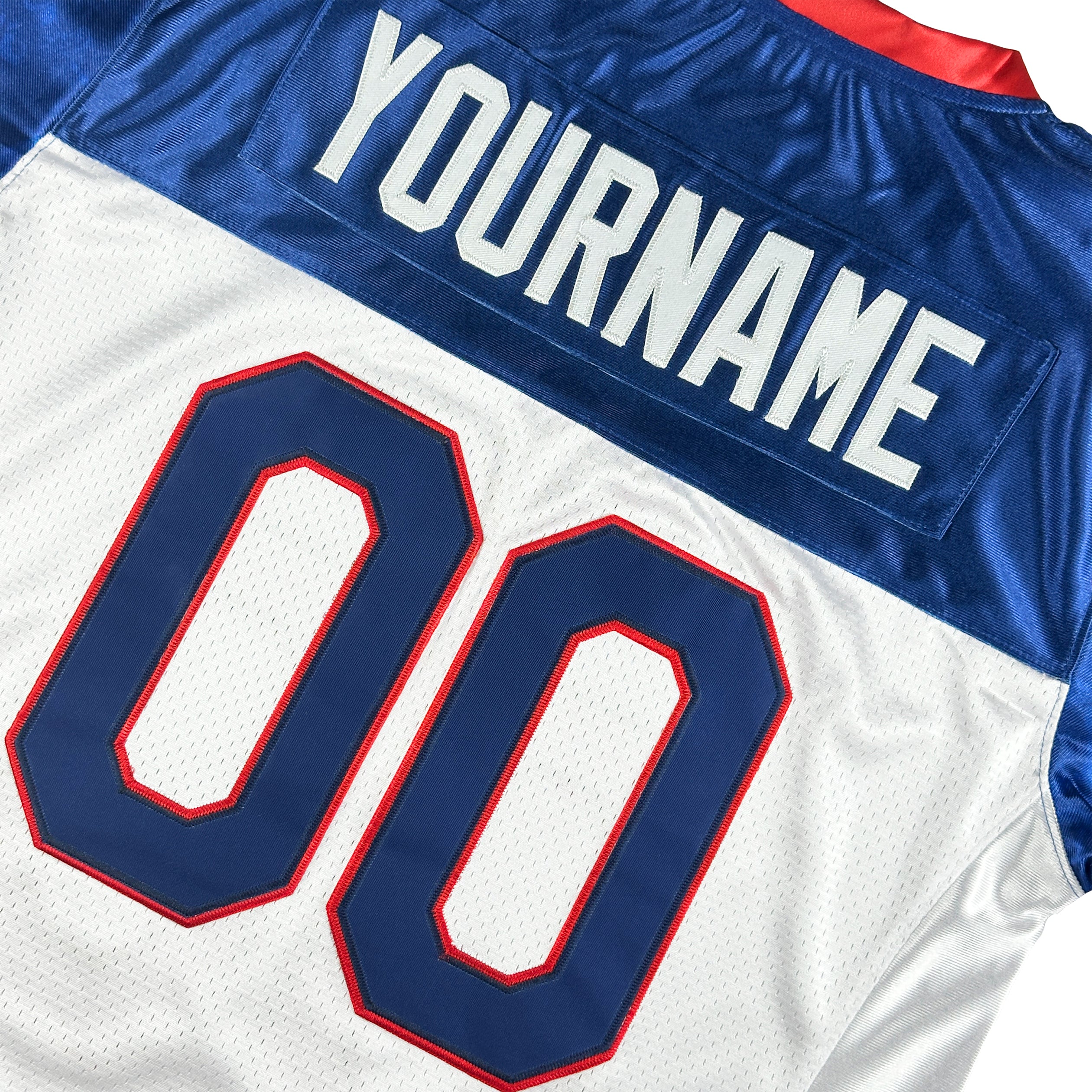 Dominican Republic Heritage Custom American Football Jersey White Blue Customized