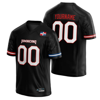 Dominican Republic Heritage Custom American Football Jersey Black