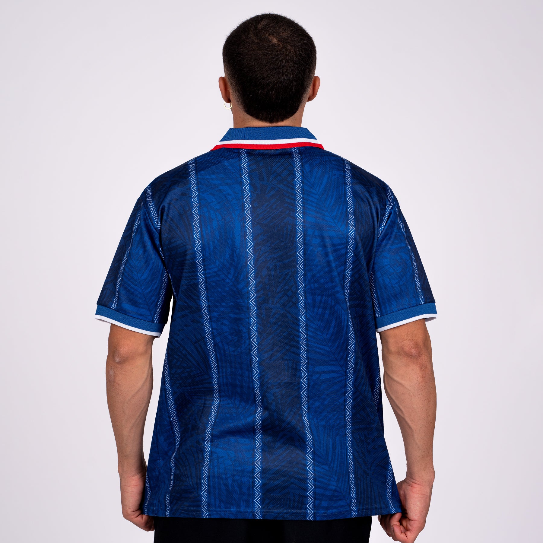 Dominican Republic Heritage Retro Blue Custom Football Jersey Model Back Soccer Dominican World