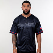 Dominican Republic 'Platano Verde' Black Baseball Custom Jersey Model Front