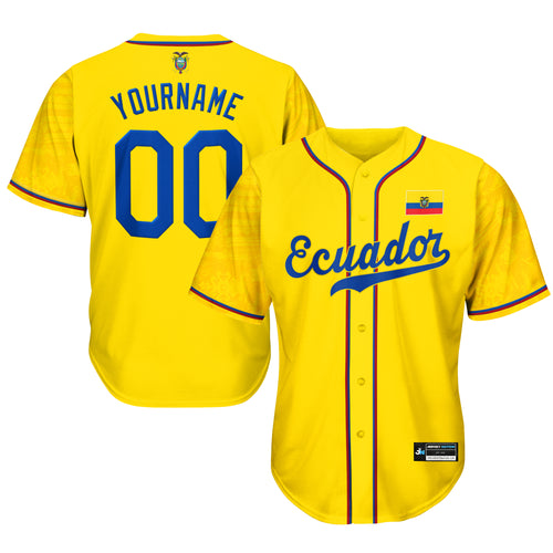 Ecuador Heritage Custom Baseball Jersey Customized