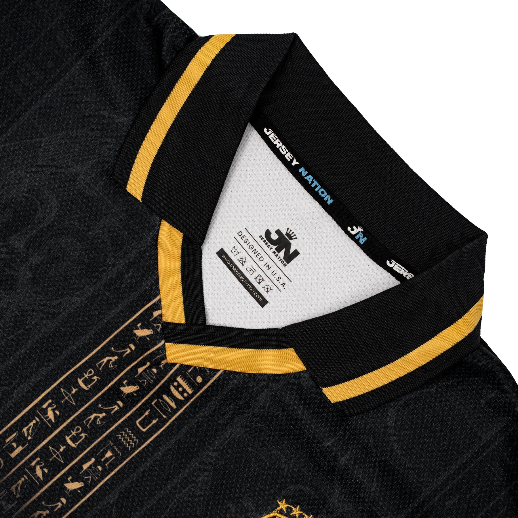 Egypt Heritage Retro Custom Football Jersey Collar Closeup World Shirt