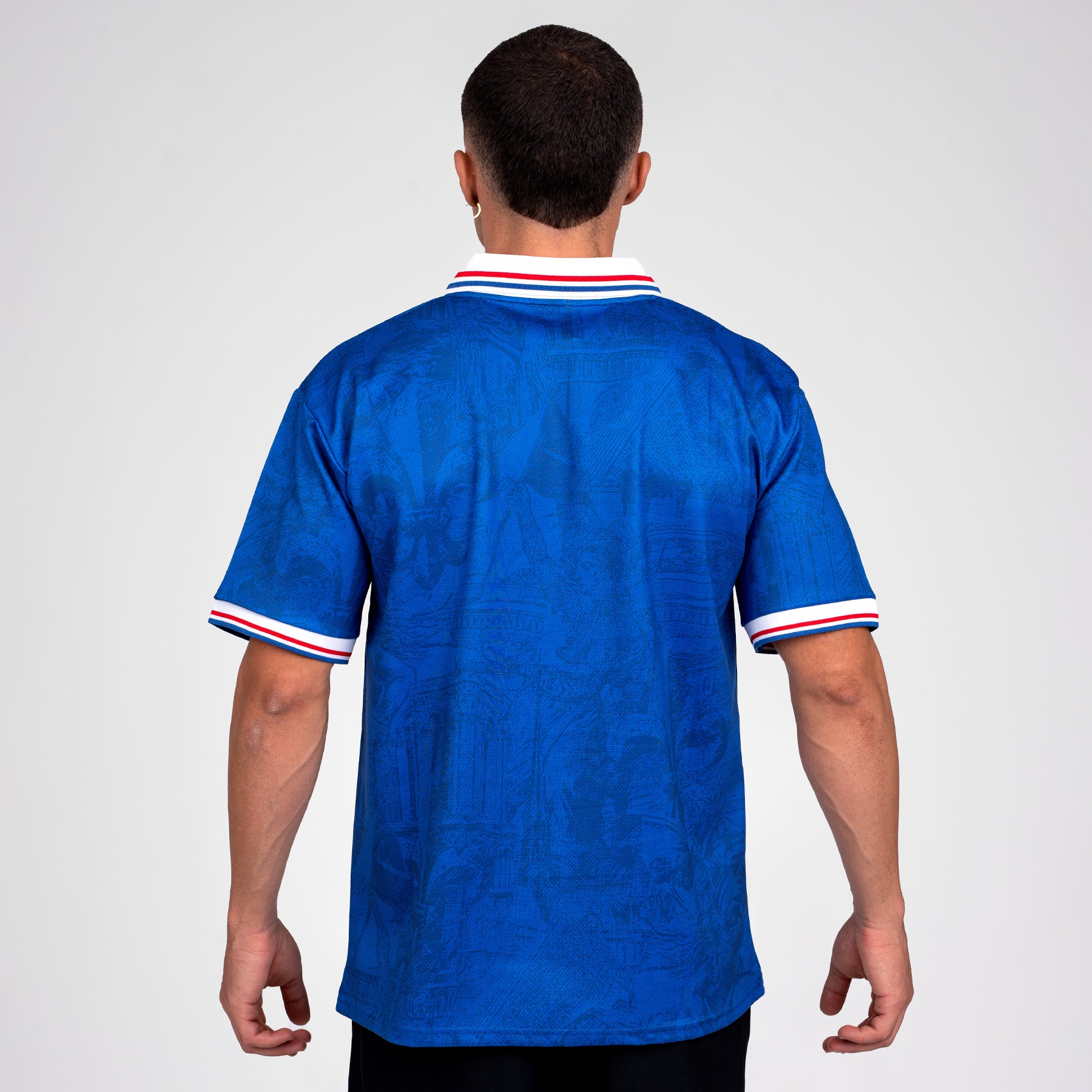 France Heritage Retro Custom Football Jersey World Shirt Blue Back Customized