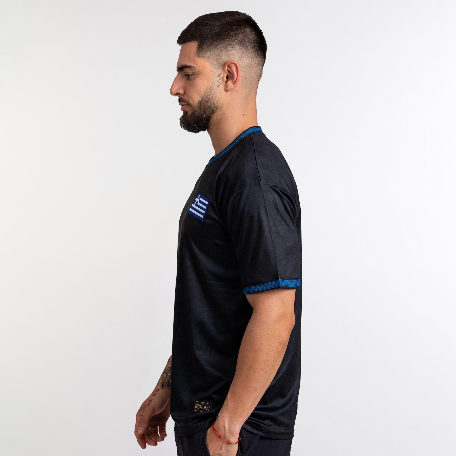 Greece Heritage Custom Football Black Jersey Soccer Shirt World Greek Style