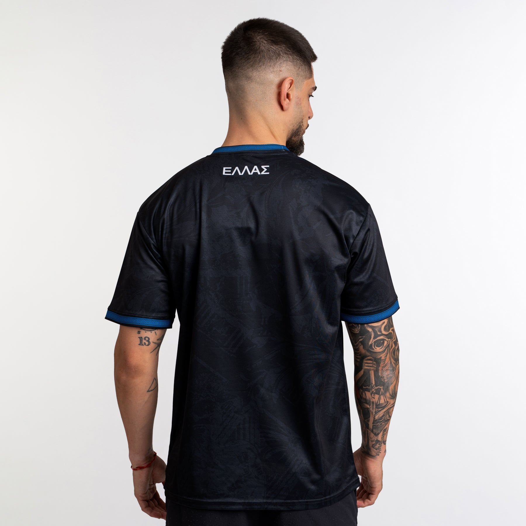 Greece Heritage Custom Football Black Jersey Soccer Shirt World Greek Style
