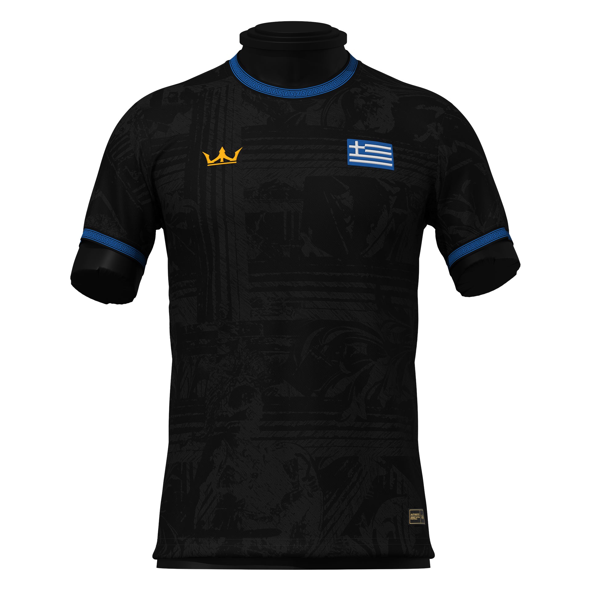 Greece Heritage Custom Football Jersey Black
