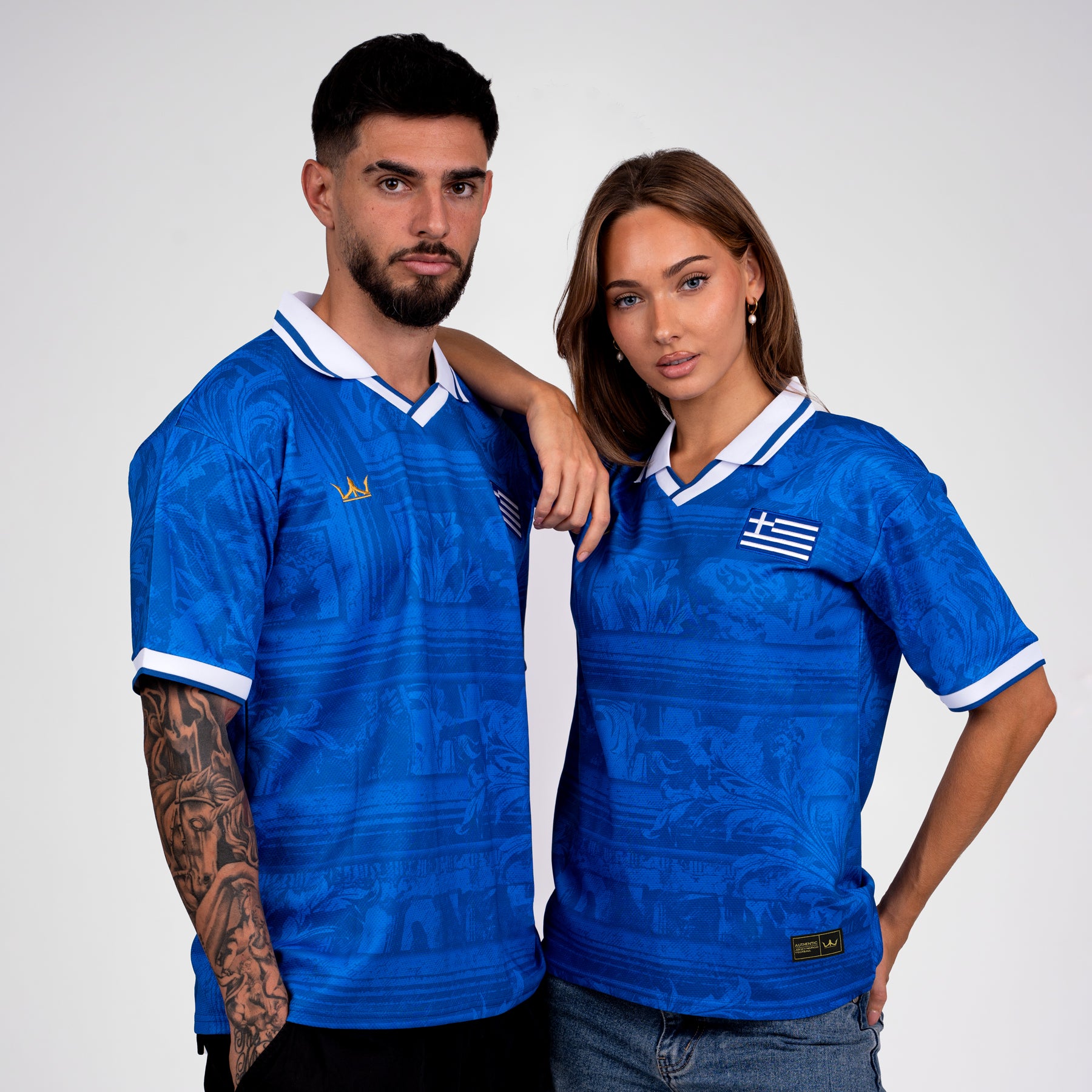 Greece Heritage Retro Custom Football Jersey World Shirt Couple Matching Jerseys