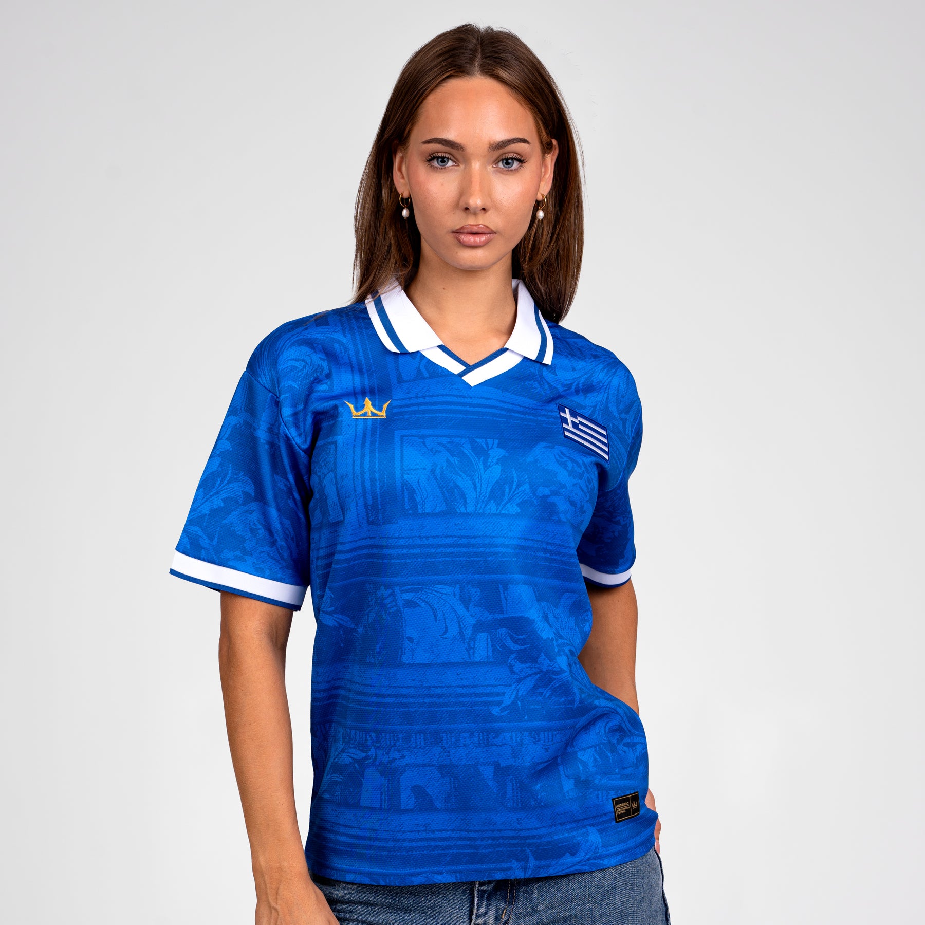 Greece Heritage Retro Custom Football Jersey World Shirt Womens