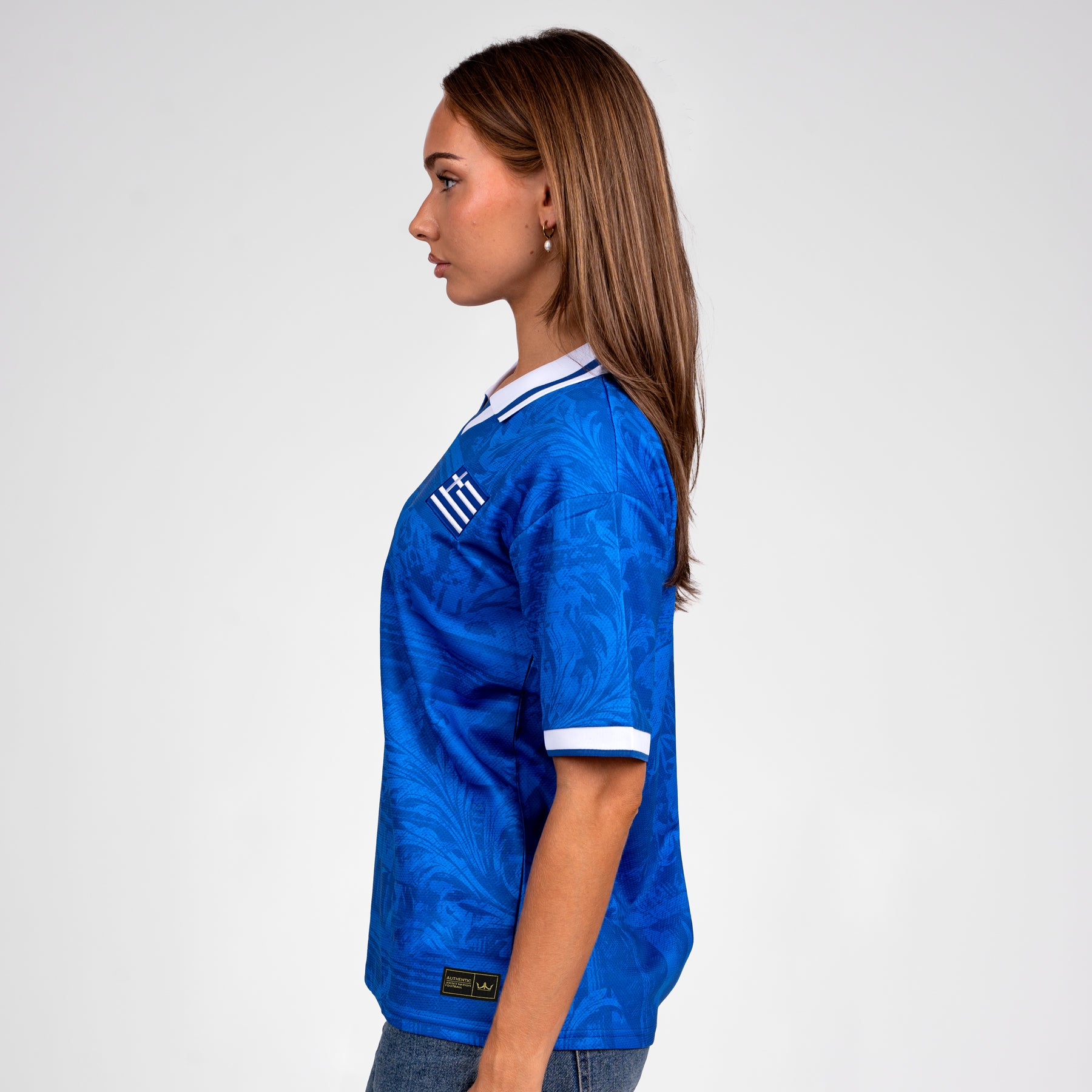 Greece Heritage Retro Custom Football Jersey World Shirt Womens Sleeves