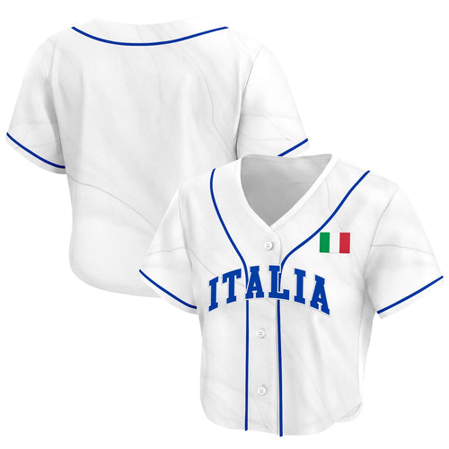 Italy Heritage Cropped Baseball Jersey White