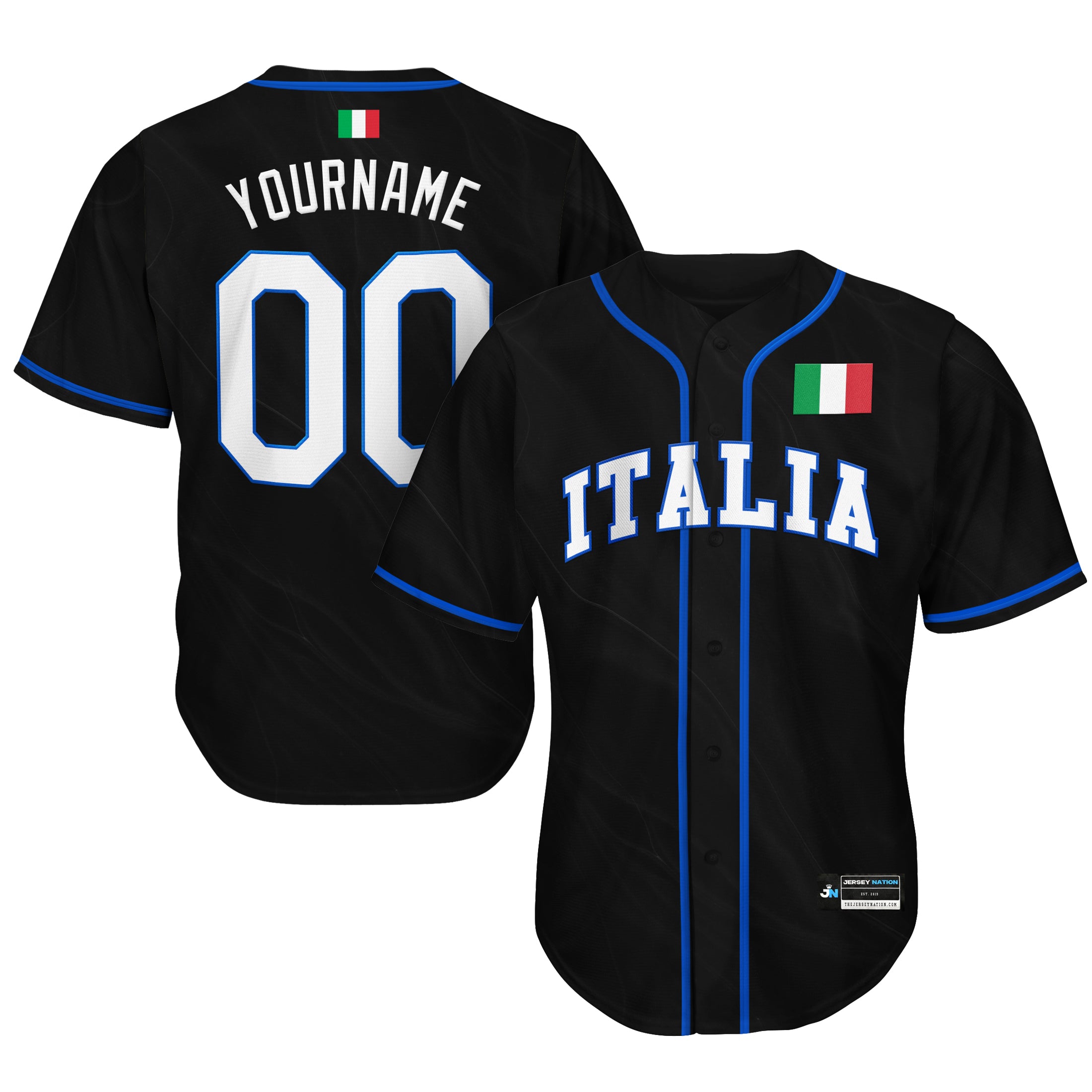 Italy Heritage Custom Baseball Black Jersey Customized