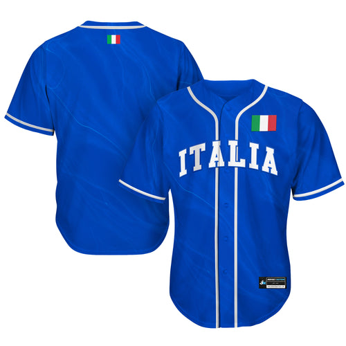 Italy Heritage Custom Baseball Jersey Blue