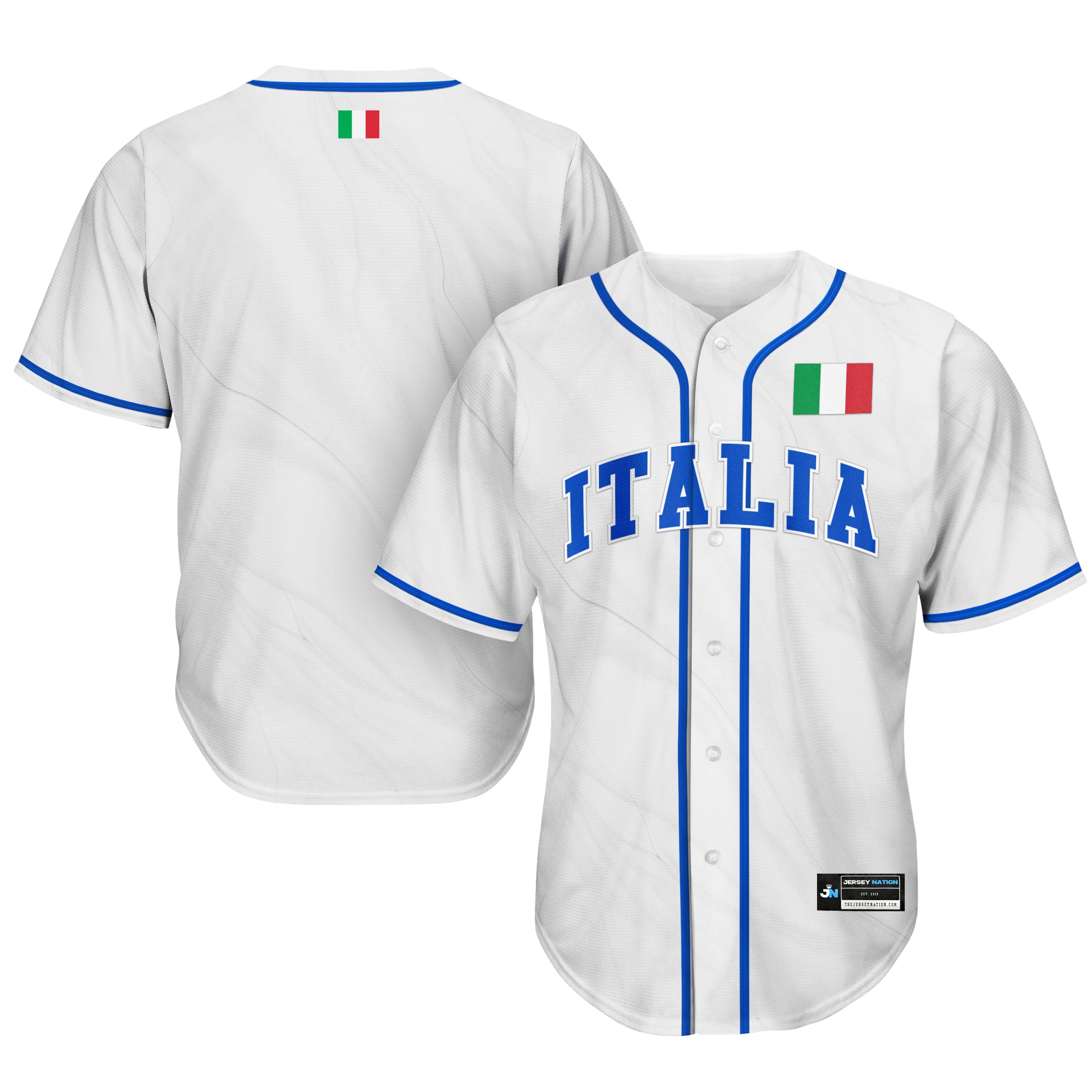 Italy Heritage Custom Baseball White Jersey