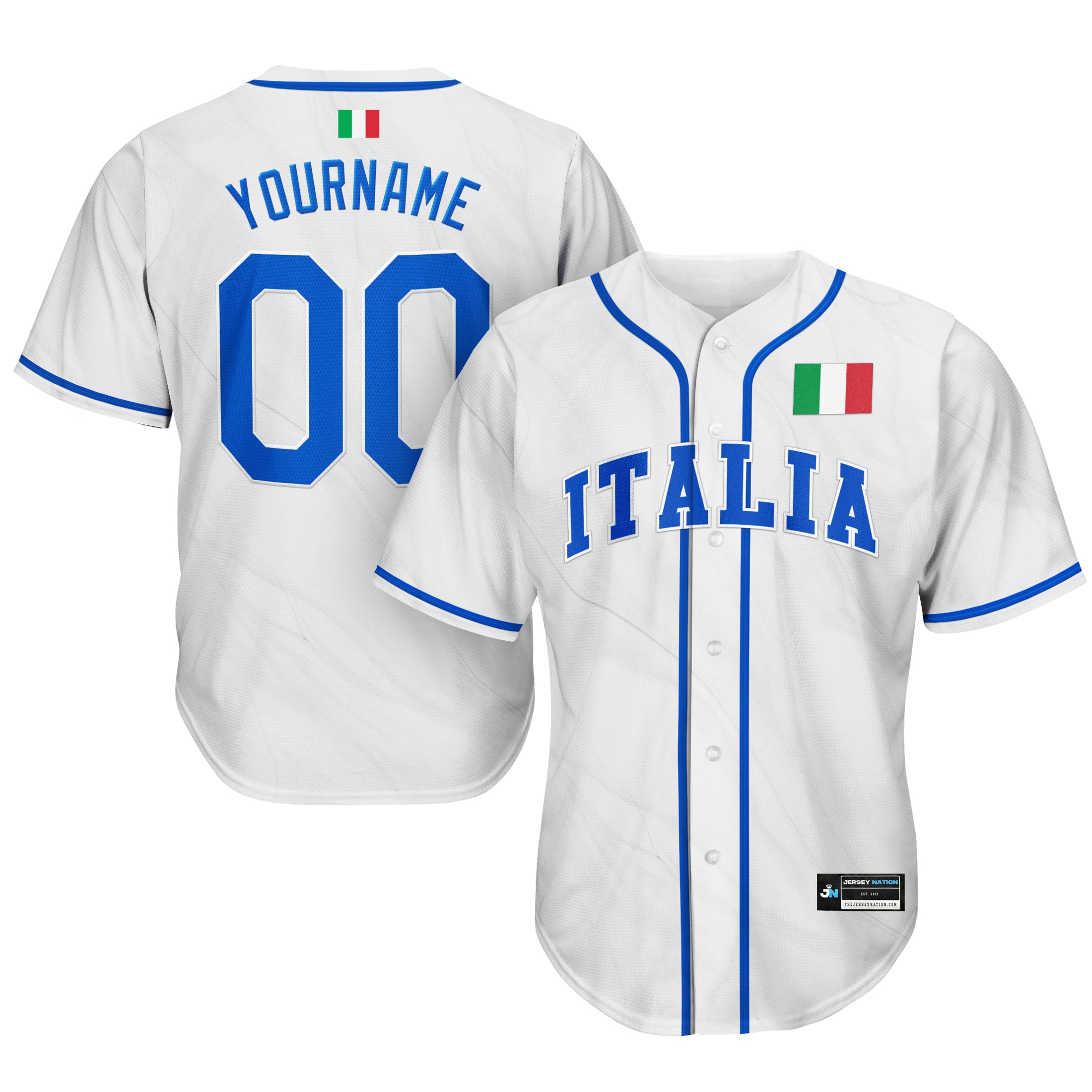 Italy Heritage Custom Baseball White Jersey Customized