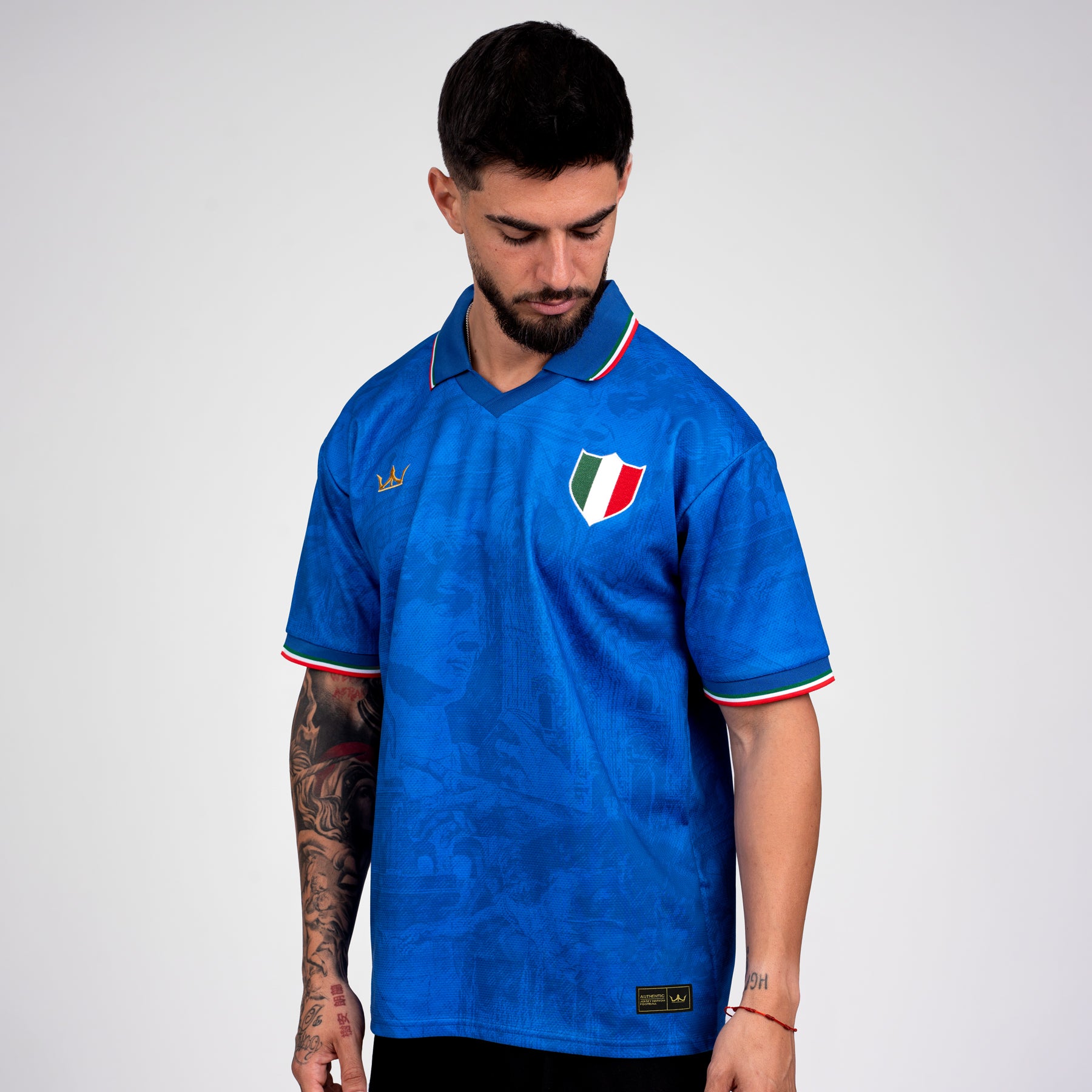 Italy Heritage Retro Custom Football Jersey World Shirt Side